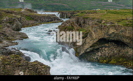 Godafoss Wasserfall, Skjalfandafljot Fluss, Island Stockfoto