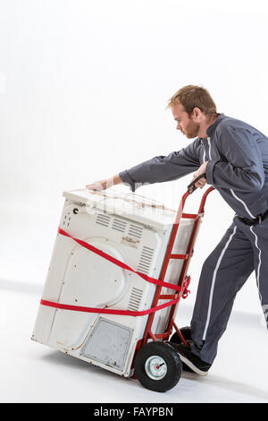 Entfernung von Haushaltsgeräten für das recycling Stockfoto