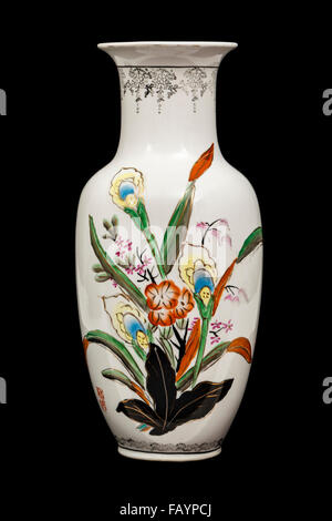 Antike japanische oder chinesische hand bemalte Keramik vase Stockfoto