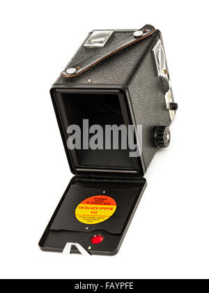 Ende der 50er Jahre Kodak Brownie Six-20 Flash III Box-Kamera, made in Harrow, England zwischen 1957-1960. Stockfoto