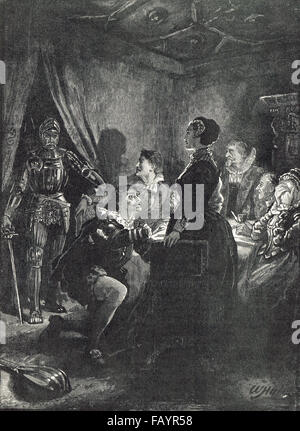 Mord an Rizzio vor Mary Queen of Scots 1566 Stockfoto