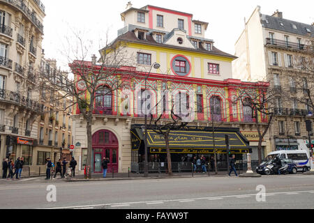 Bataclan-Theater, eingezäunt von nach den terroristischen Anschlägen vom 15. November, Paris, Frankreich. Stockfoto