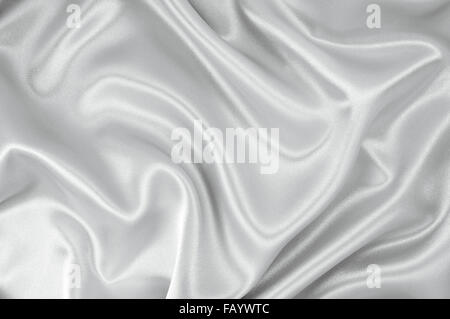Weißer satin Seide Stoff Hintergrund Stockfoto