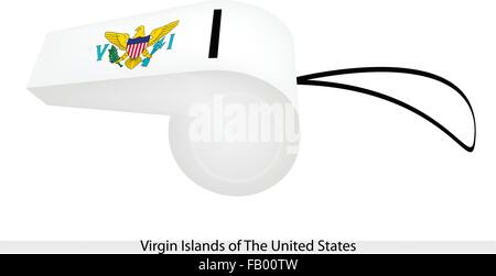 Das Wappen der Vereinigten Staaten zwischen den Buchstaben V und I der Virgin Islands Of The USA Flagge auf eine Pfeife, die Stock Vektor
