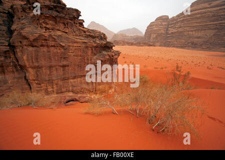 Erodierten Sandstein-Felsformation in der Wüste Wadi Rum / das Tal des Mondes im Süden von Jordanien Stockfoto