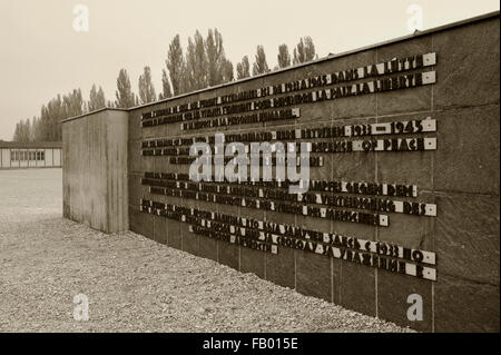 KZ-Gedenkstatte Dachau (Dachau KZ-Gedenkstätte), Dachau, Oberbayern (Oberbayern), Bayern (Bayern), Deutschland Stockfoto