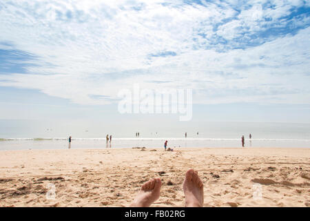 Strand von Praia De Santa Eulalia, in der Nähe von Albufeira, Algarve, Portugal Stockfoto