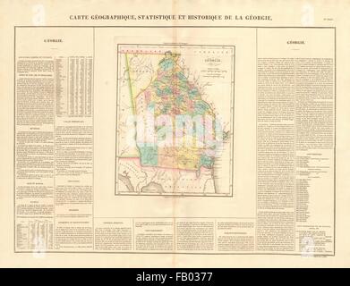 "Géorgie". Georgien antiken Staat Karte. Ft Jackson Treaty Zugeständnisse. BUCHON 1825 Stockfoto