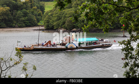 Das erhaltene Dampfschiff "PS Kingswear Castle", erbaut in Dartmouth im Jahre 1924 für die Great Western Railway, auf dem River Dart Stockfoto