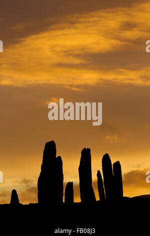 Ring of Brodgar Winter sunrise Stockfoto