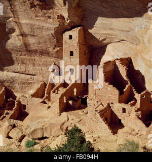 quadratischer Wohnturm in Mesa Verde Nationalpark, colorado Stockfoto