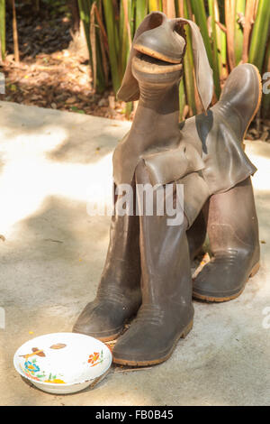 5. Januar 2015, Chiang Mai, Thailand. Hund aus Wellington Gummistiefel Stockfoto