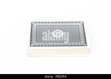 Blaues Kartenspiel isoliert auf weißem Hintergrund, Fotoarchiv Stockfoto