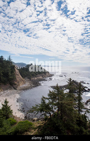 Blick auf den Strand der Küste von Oregon und Pazifischen Ozean vom Cape Arago State Park in der Nähe von Coos Bay, Oregon. Stockfoto