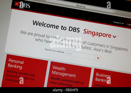 DBS Bank Online-website Stockfoto