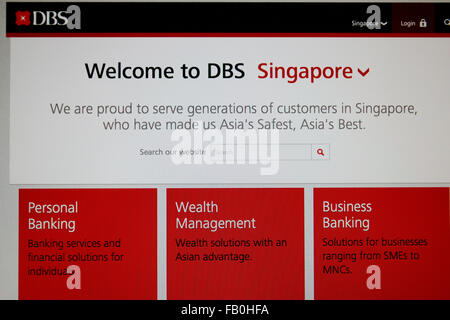 DBS Bank Online-website Stockfoto