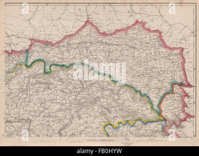 KAISERTUM ÖSTERREICH NORD-OST. Galizien Budapest Krakau Lemberg. DOWER, 1862-Karte Stockfoto