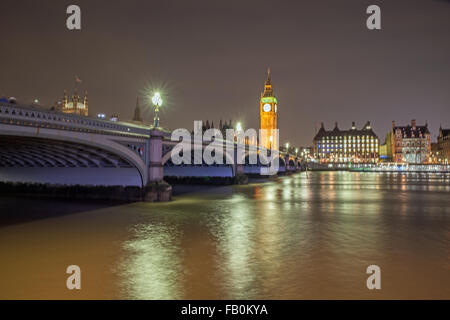 Westminster Bridge und Big Ben London Vereinigtes Königreich Stockfoto