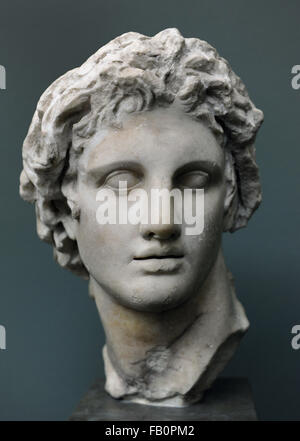 Alexander der große (356-323 v. Chr.). König von Makedonien. Porträt. Marmor, aus Alexandria, NY Carlsberg Glyptotek, Copenhagen. Stockfoto