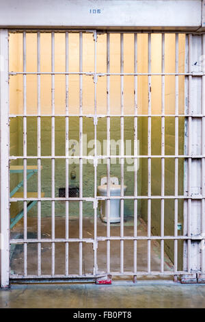 Zelle im Gefängnis Alcatraz Insel Stockfoto