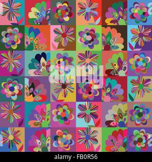 Fantasie abstrakte multicolor Patchwork Hintergrund, Vektor-Bild Stock Vektor