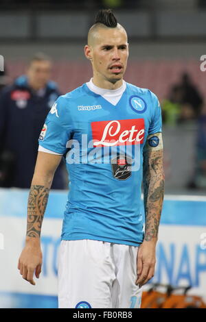 Neapel, Italien. 6. Januar 2016. Marek Hamšík (SSC Napoli) während Fußball-match zwischen SSC Neapel und Turin im Stadio San Paolo in Neapel, Endergebnis Napoli vs. Torino 2-1. Bildnachweis: Salvatore Esposito/Pacific Press/Alamy Live-Nachrichten Stockfoto