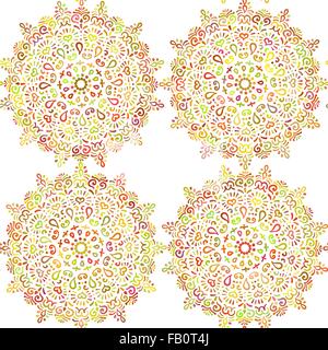 Runde Ornament Blumenmuster von Mandalas Stock Vektor