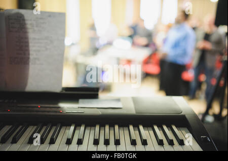 Klavier Nahaufnahme auf live-Konzert-indoor Stockfoto