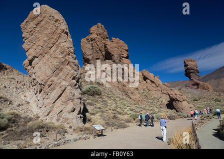 Los Roques de Garcia, Teide-Nationalpark, Teneriffa, Kanarische Inseln, Spanien Stockfoto