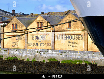 Cork Zolllager, Lappen Insel, von Kennedy Quay, Cork, Irland Stockfoto