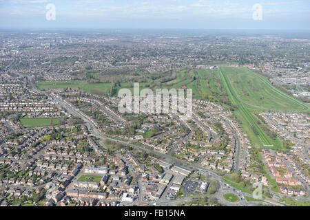 Eine breite Luftaufnahme der Leicestershire Städte Oadby und Wigston Stockfoto