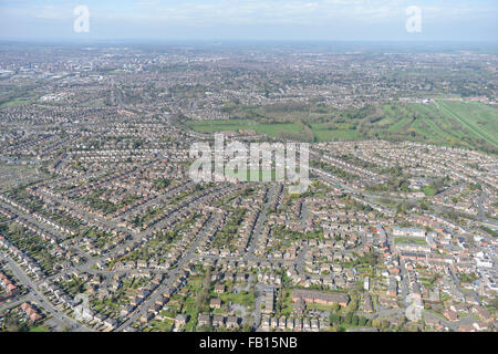 Eine breite Luftaufnahme der Leicestershire Städte Oadby und Wigston Stockfoto