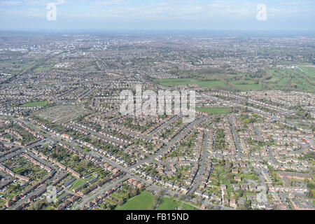 Eine breite Luftaufnahme der Leicestershire Städte Oadby und Wigston Stockfoto