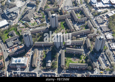 Ein Luftbild von der Innenstadt Spinney Hügel in Leicester Stockfoto