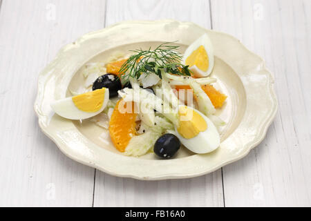 Remojon Granadino, Salz Kabeljau Orangen- und Olivenbäumen Salat, spanische Küche Stockfoto