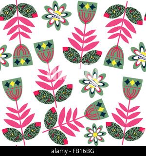Abstrakte Blumenmuster lebendige nahtlose und nahtlose Muster im Swatch-Menü, Vektor-Bild. Niedliche bearbeitbares Vektor Hintergrund Stock Vektor