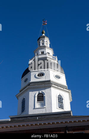 Kuppel des Maryland State House Capitol befindet sich in Annapolis, MD, USA. Stockfoto