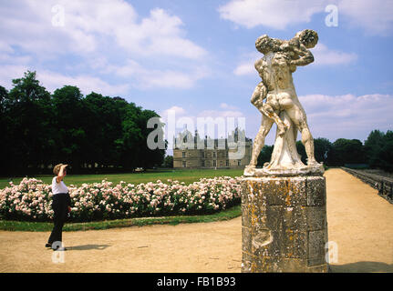 Le Lude Schlossgarten, Loire, Frankreich Stockfoto