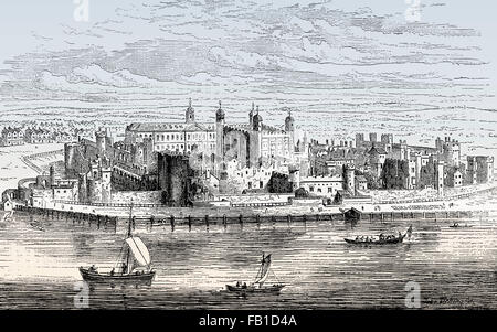 Tower of London, ihrer Majestät königlicher Palast und Festung, historisches Schloss am Nordufer der Themse, 17. Jahrhundert Stockfoto