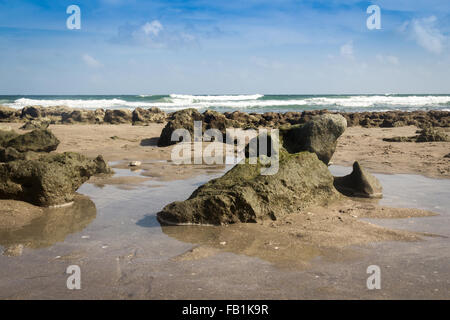 Strand und Stein Atlantik Florida tagsüber Stockfoto