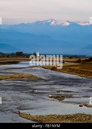 Die malerische Landschaft von Mandalay und seinen schneebedeckten Bergen, nördlichen Myanmar Stockfoto