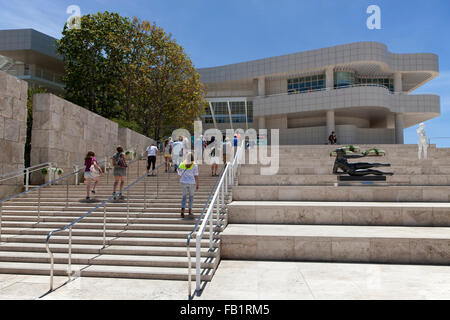 Eingang zum Kunstmuseum, Getty Center, Los Angeles, Kalifornien, USA Stockfoto