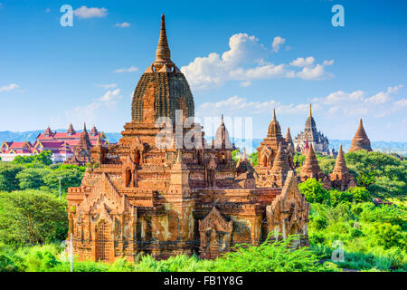 Bagan, Myanmar Tempel im archäologischen Park. Stockfoto