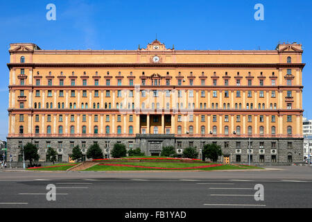 Das Lubjanka-Gebäude (ehemaliges Hauptquartier des KGB und angeschlossene Gefängnis) in Moskau, Russland Stockfoto