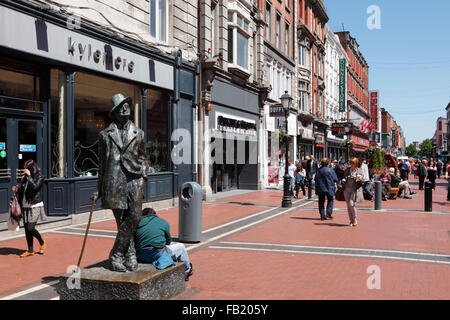 Bronze-Statue von James Joyce auf North Earl Street, Dublin, Irland Stockfoto