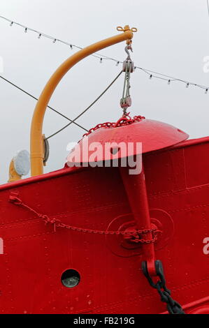 Pilzanker des Lightship Overfalls, jetzt ein Museumsschiff, an seinem Dock in Lewes, Delaware. Stockfoto