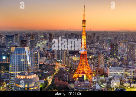 Tokyo, Japan Stadtbild am Tokyo Tower. Stockfoto