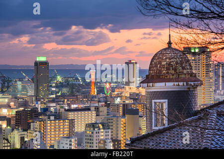 Kobe, Japan Stadt Skyline von Kitano Altstadt. Stockfoto