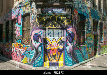 Graffiti in Hosier Lane, Melbourne, Victoria, Australien Stockfoto