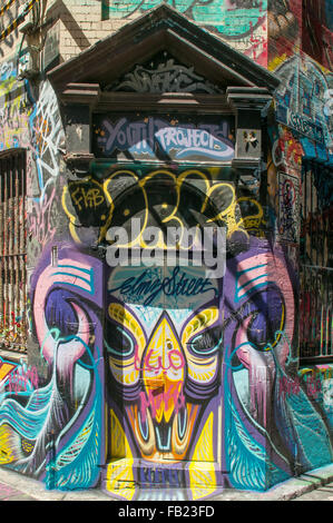 Graffiti in Hosier Lane, Melbourne, Victoria, Australien Stockfoto